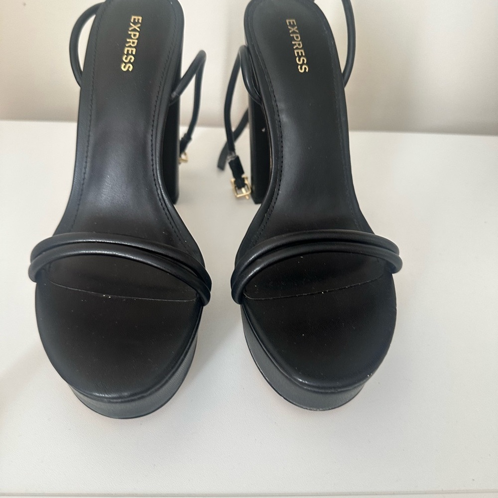 Express Strappy Black Heels